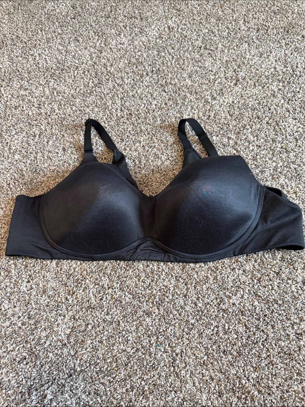 Cacique Lightly Lined Black Wireless T-Shirt Bra Size 48C